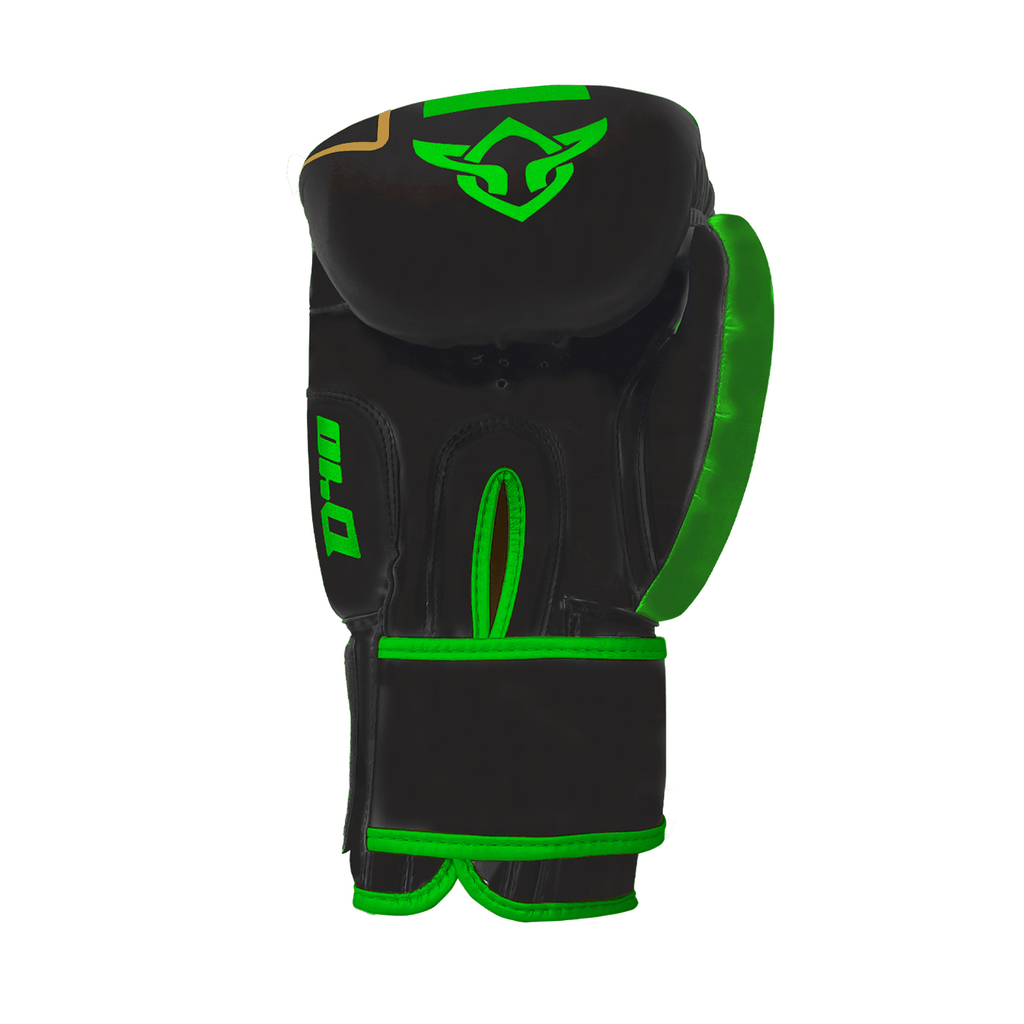D40 SERIES BLACK GREEN BOXING GLOVES Mani Sports®