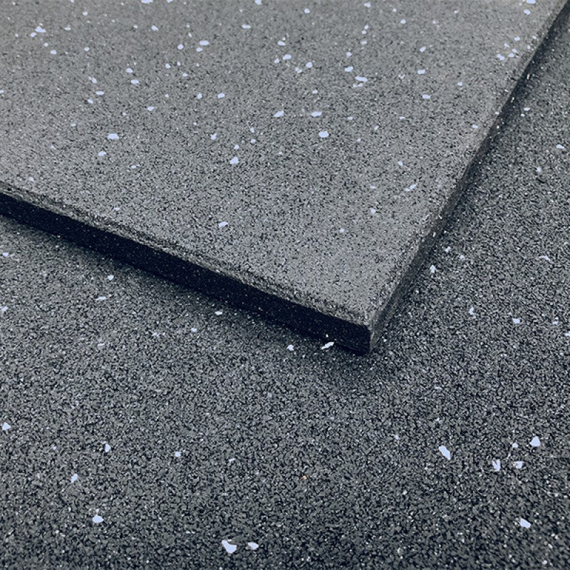 Premium Rubber Gym Tiles - Commercial Floor Mats 15mm (White Fleck)