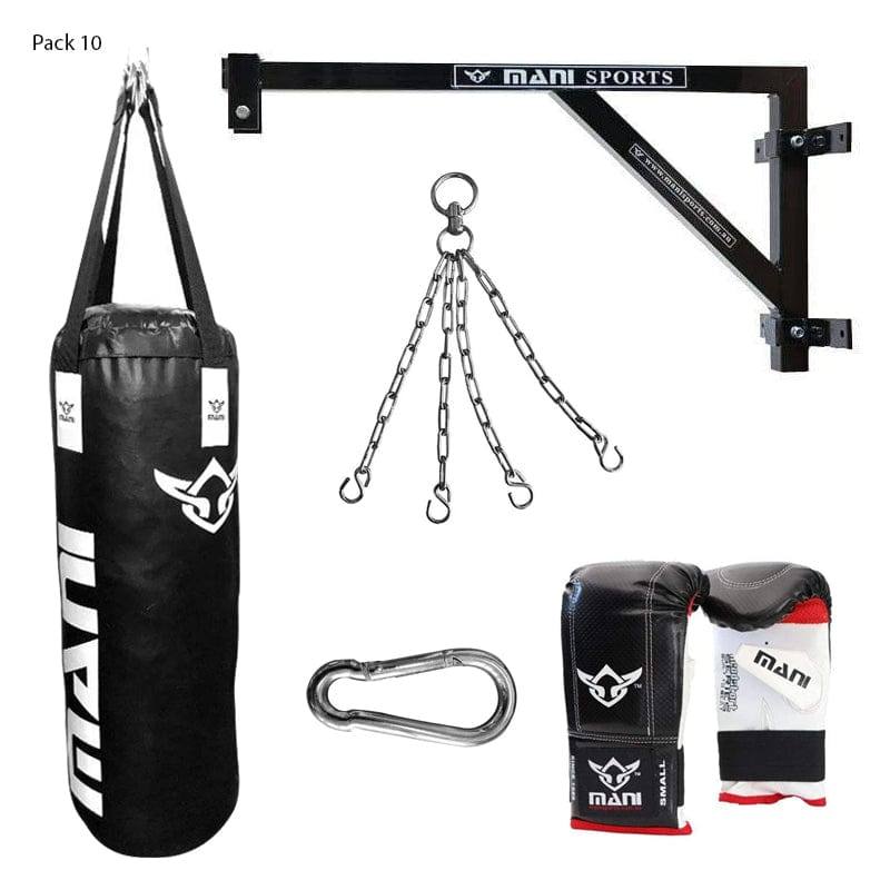 Fixed Wall Bracket + 120cm 4ft Punching Bag + Mitts + Bag Chain + Hook Mani Sports®