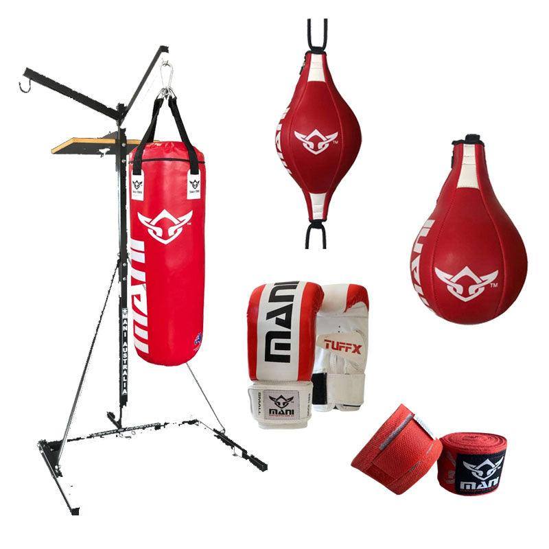 Sports 3 in 1 Bag Stand Combo Ball with Mitts and Wraps Mani Sports®
