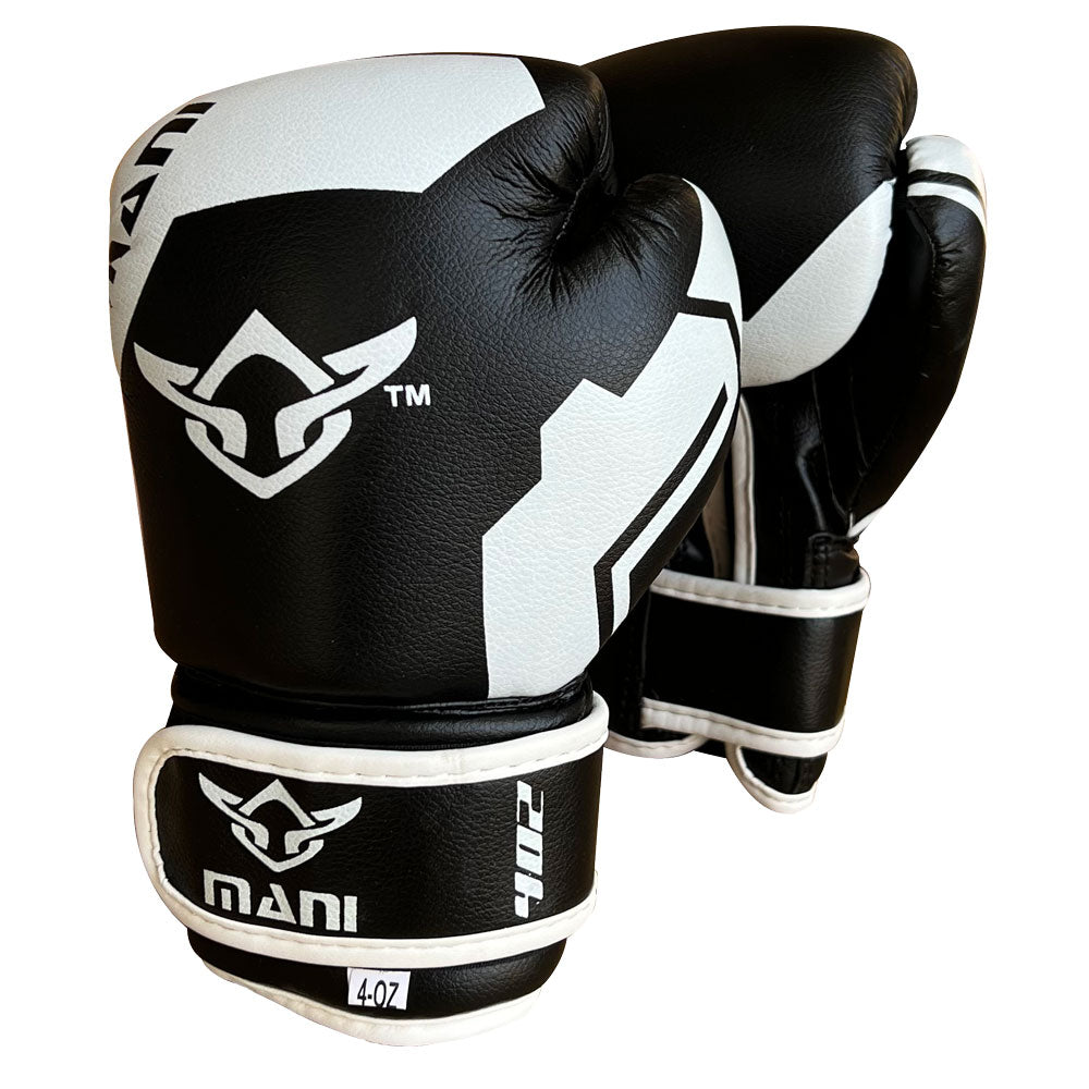 BLACK & WHITE JUNIOR BOXING GLOVES
