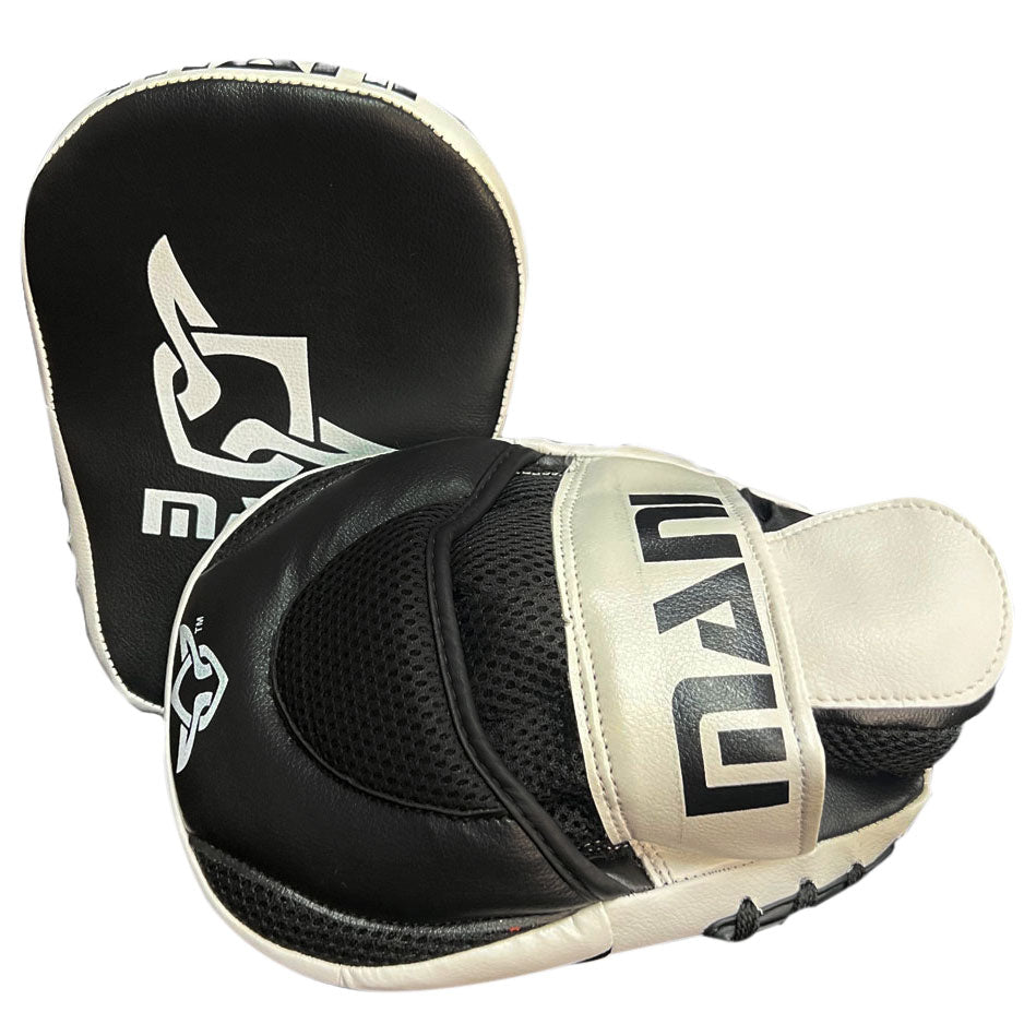 WHITE & BLACK LEATHERETTE KIDS BOXING FOCUS PADS