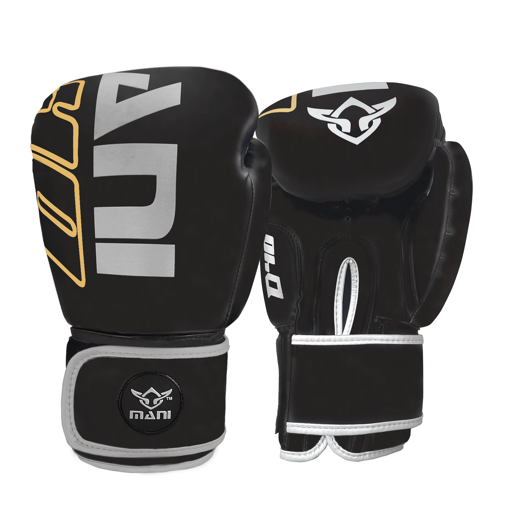 D40 SERIES BLACK - GREY BOXING GLOVES - Mani Sports®