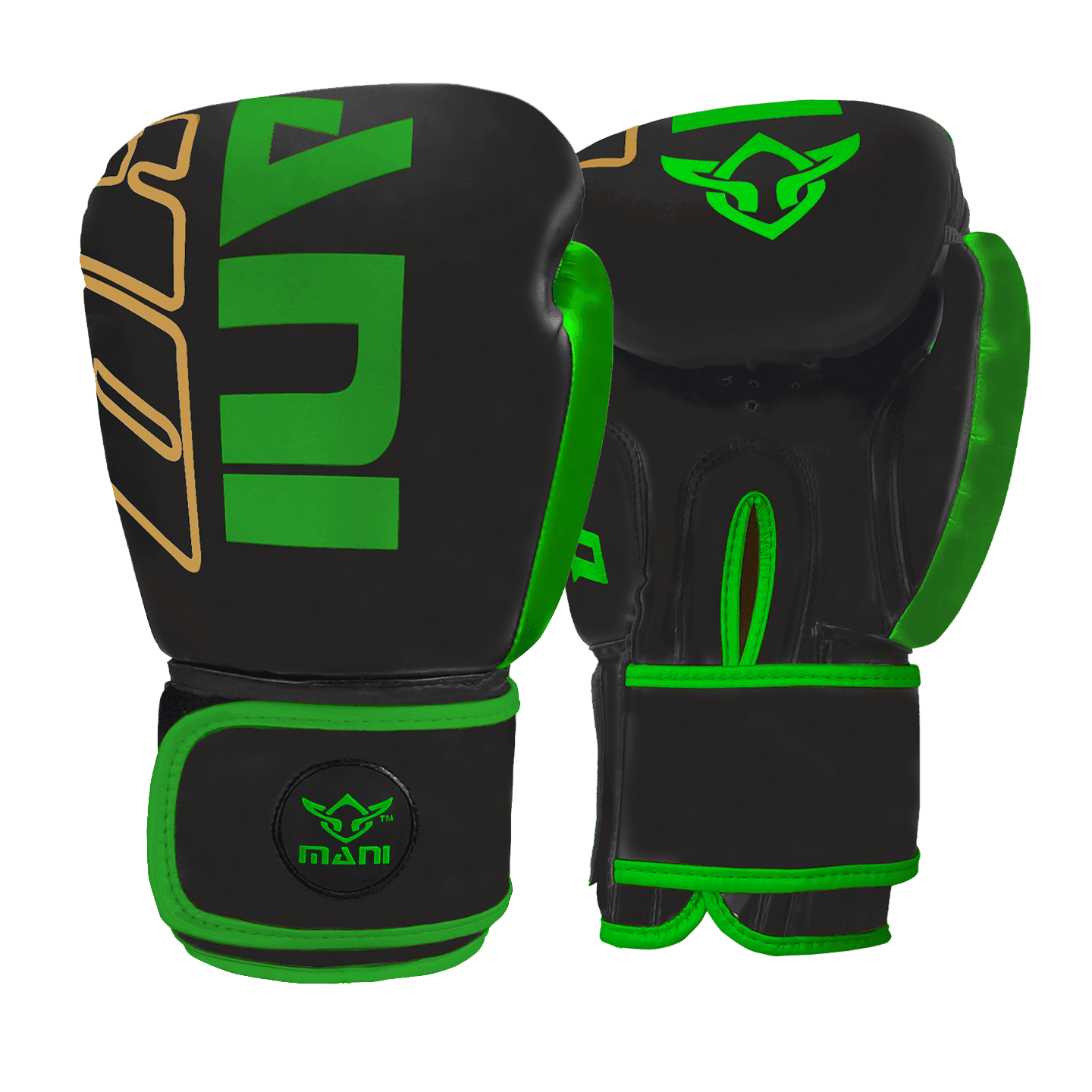 D40 SERIES BLACK GREEN BOXING GLOVES Mani Sports