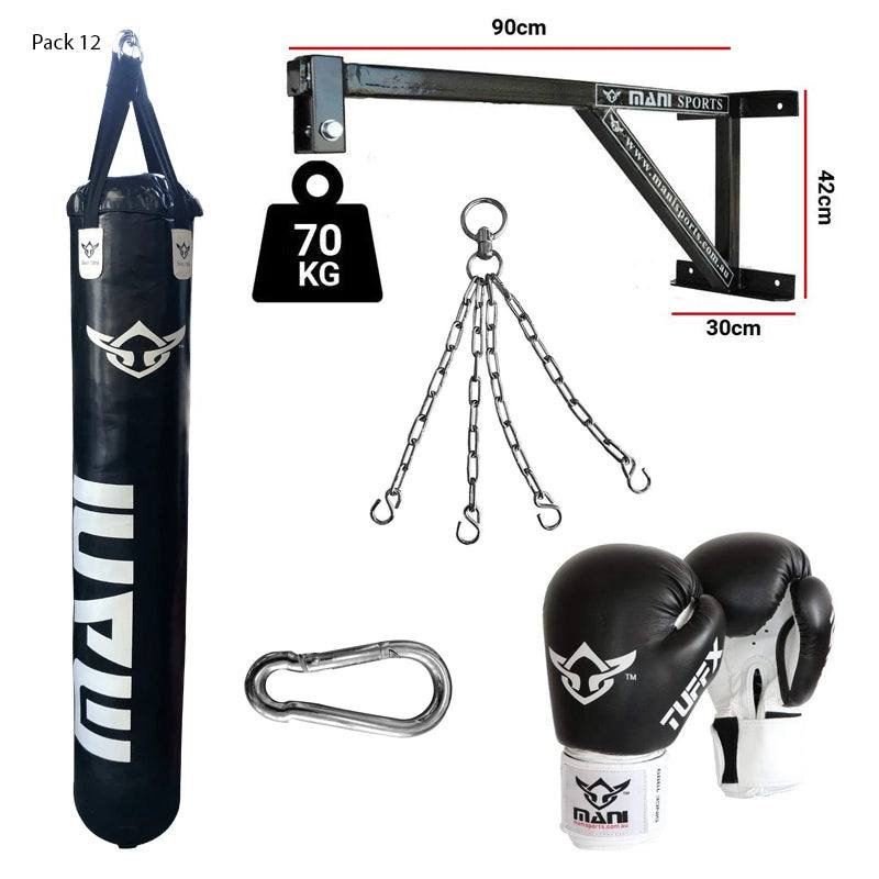 Heavy Duty Fixed Wall Bracket + 150cm 5ft Punching Bag + Mitts + Bag Chain + Hook Mani Sports®