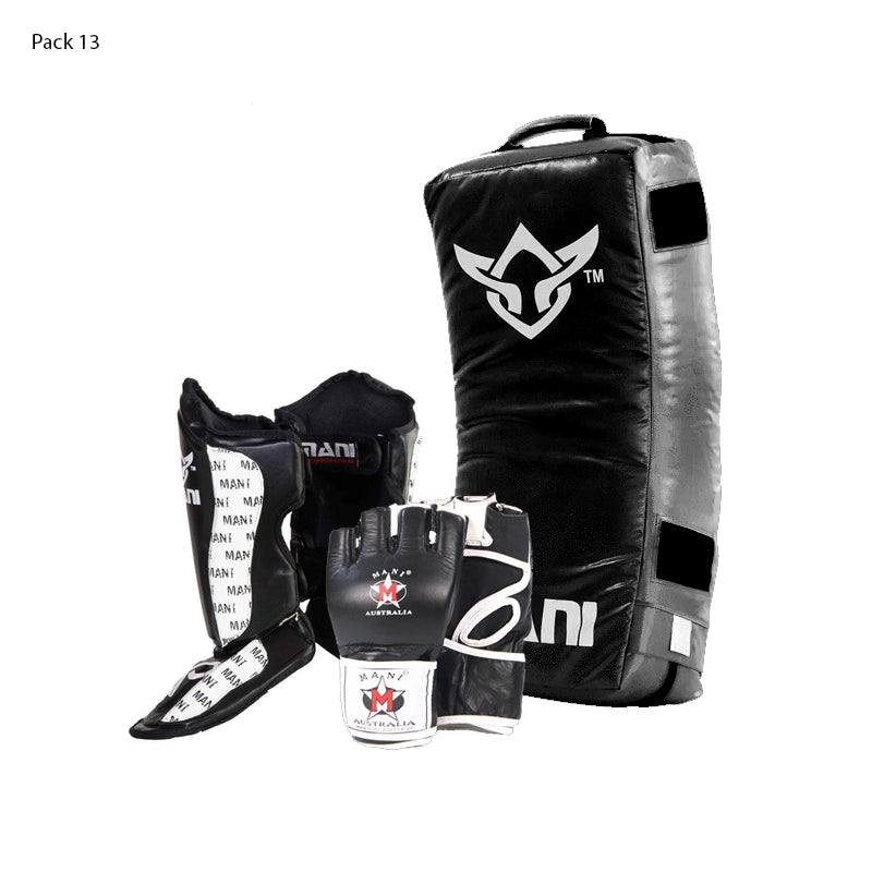 Curved Kick Shield + Shin N Steps + MMA Gloves Mani Sports®