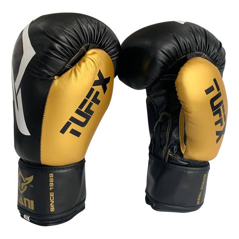 TuffX Boxing Gloves Black/ Gold Mani Sports®