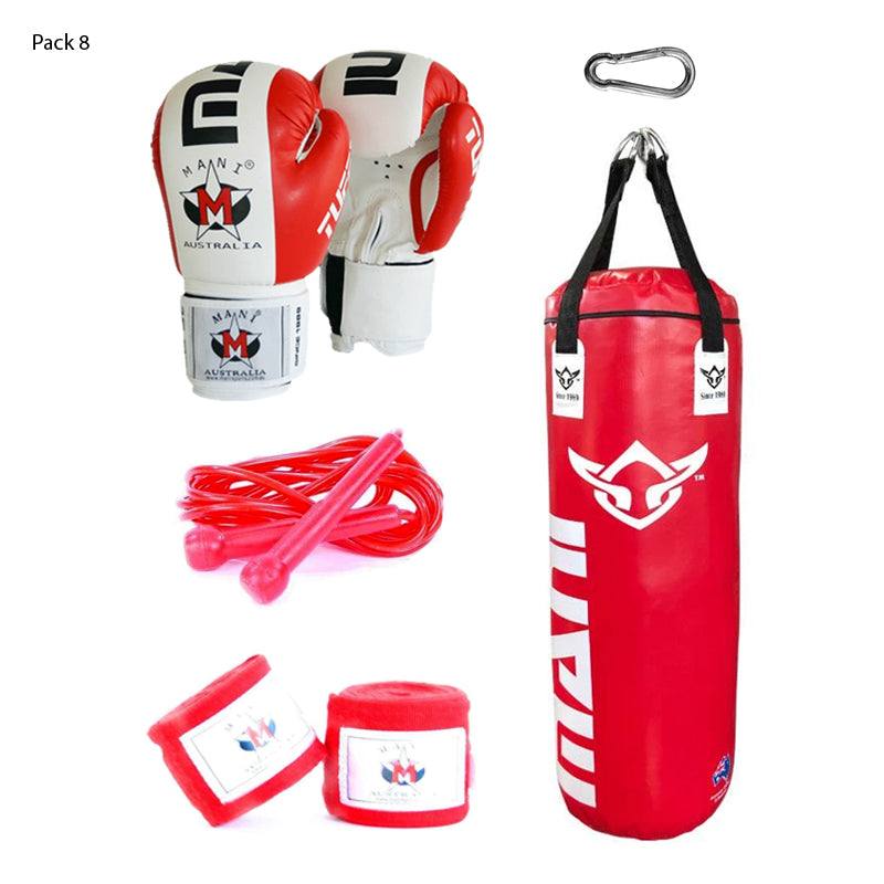 4ft Punching Bag + Boxing Gloves + Speed Rope + Hand Wraps + Snap Hook Mani Sports®