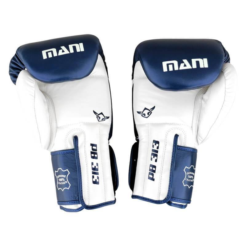 Muay Thai Boxing Gloves Blue/ White Mani Sports®