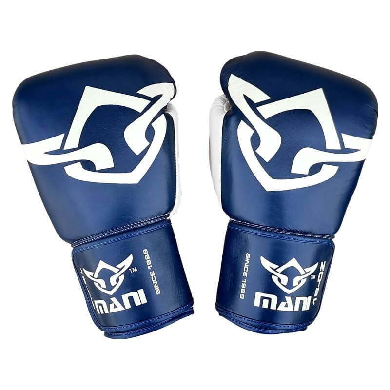 Muay Thai Boxing Gloves Blue/ White Mani Sports®