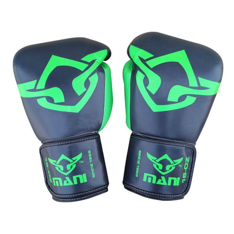 Muay Thai Boxing Gloves Black/ Green Mani Sports®