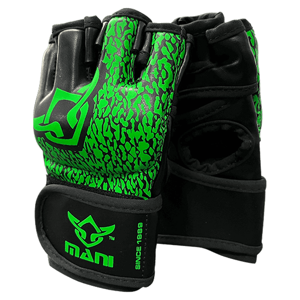 FULLY PADDED KIDS MMA GLOVES GREEN Mani Sports