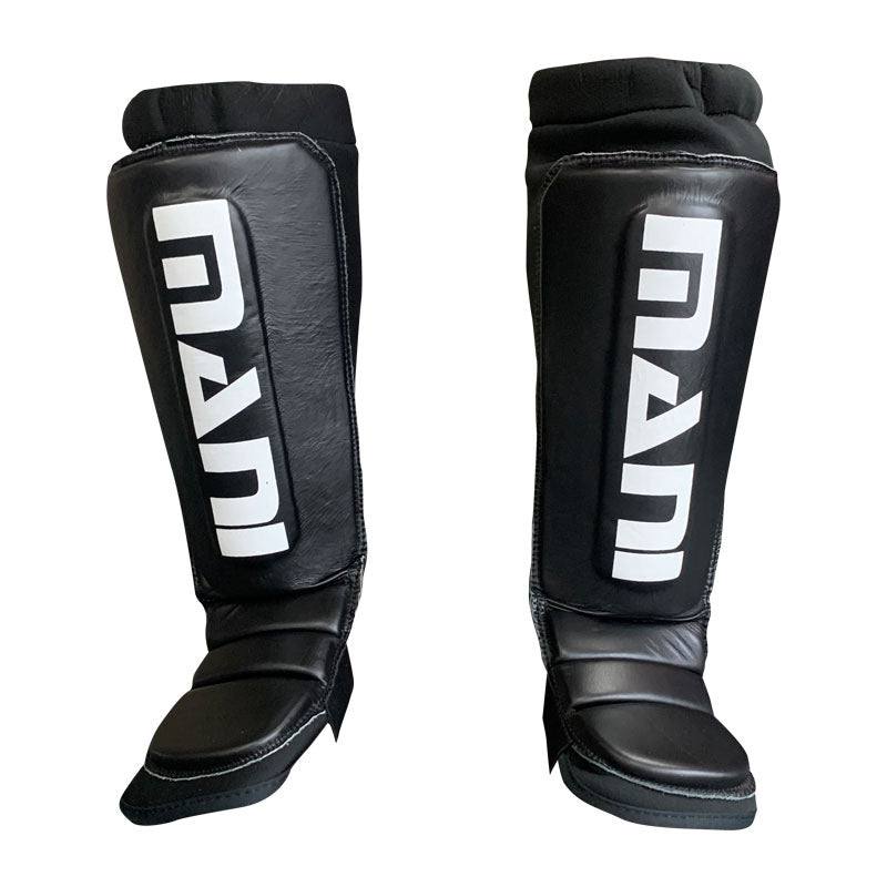 Neoprene Shin and Instep Guard Pads with Leather Front Mani Sports®
