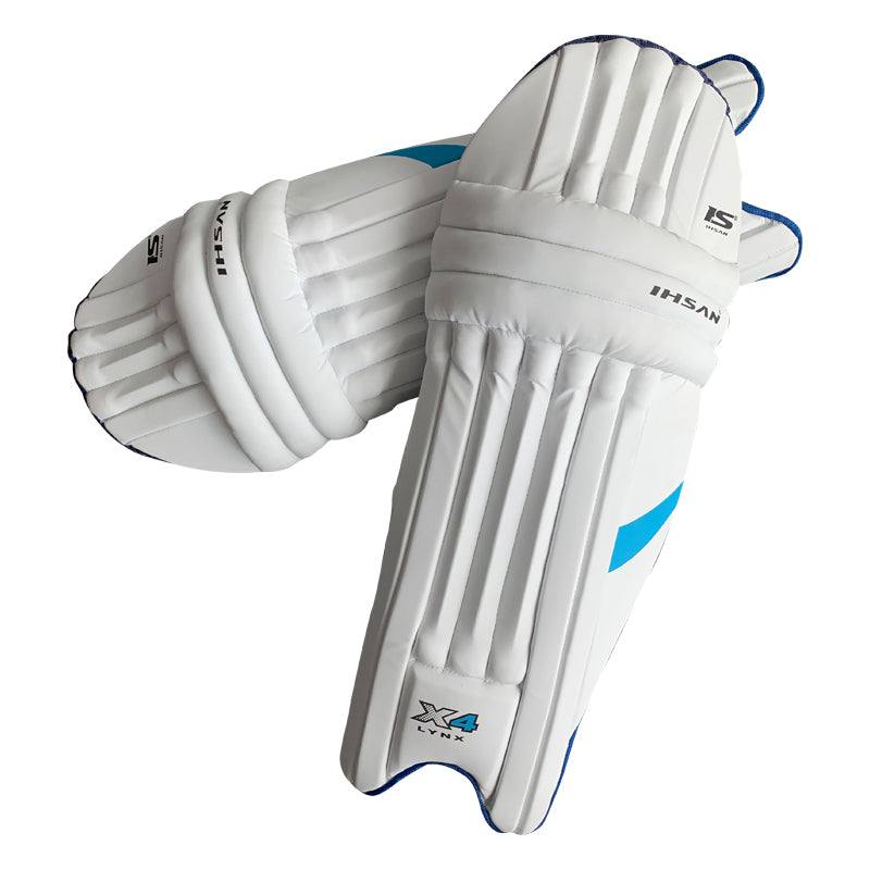 Ihsan Cricket Batting Pads, Test Pads Unisex in White X4 Ihsan® Sports
