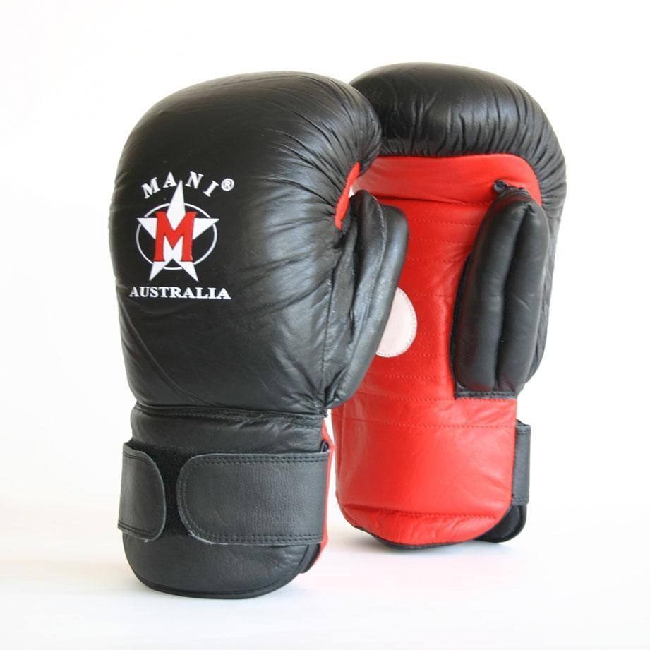 2 in 1 Leather Boxing Gloves/Pads Mani Sports®